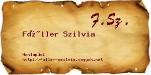 Füller Szilvia névjegykártya